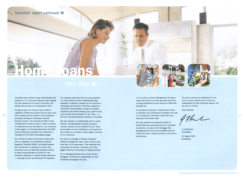 Wide Bay Australia - Annual report production