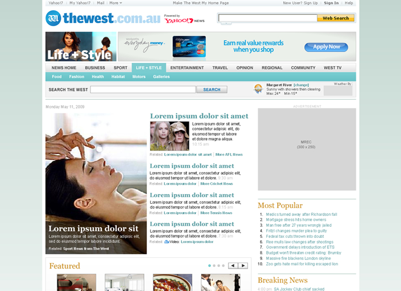 The West Australian - User experience design, Interaction design, Visual design